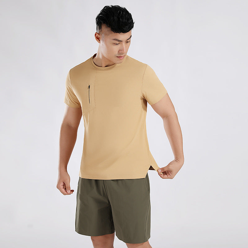 Herrer Sport T-Shirt med åndbare egenskaber og praktisk lynlås Stilla