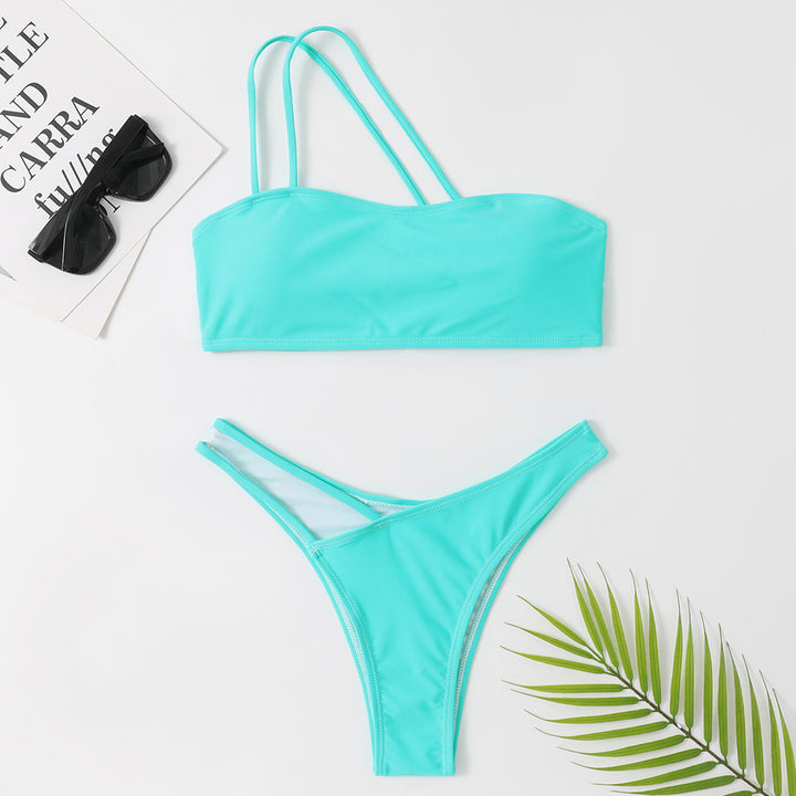 Femme Strappy Bandeau Bikini Sæt med frække Bikinislips Stilla