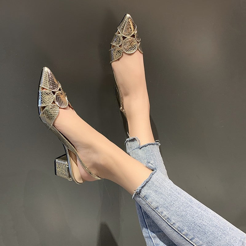 Dame elegante Slingback-hæle med struktureret detalje Stilla