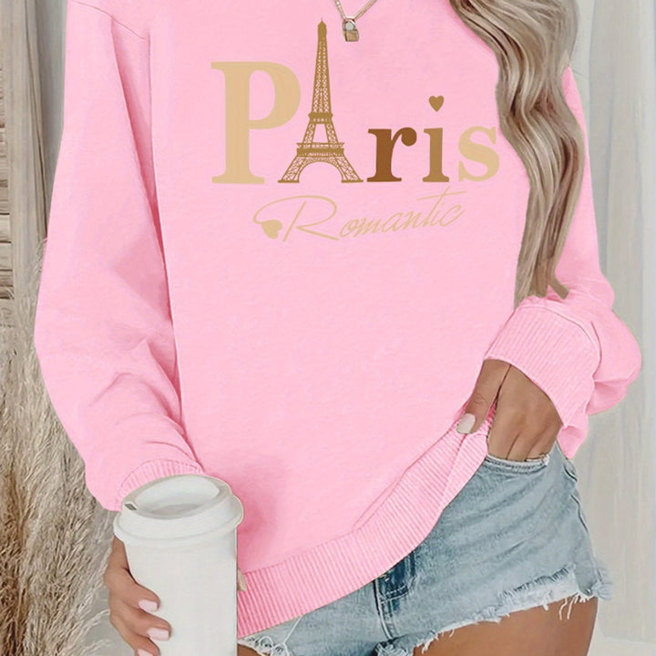 Kvinders sweatshirt med romantisk Paris design Stilla