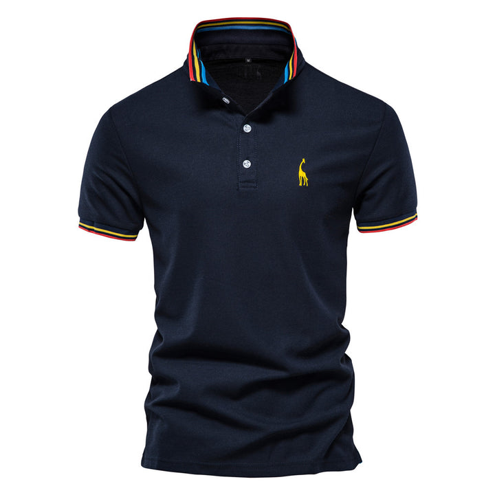Herrer polo shirt med moderne krave og farverige accenter Stilla
