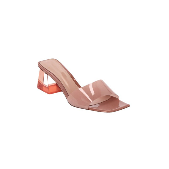 Damer Glamourøse Slingback Sandaler med transparent rem-design og stilfuld blokhæle Stilla