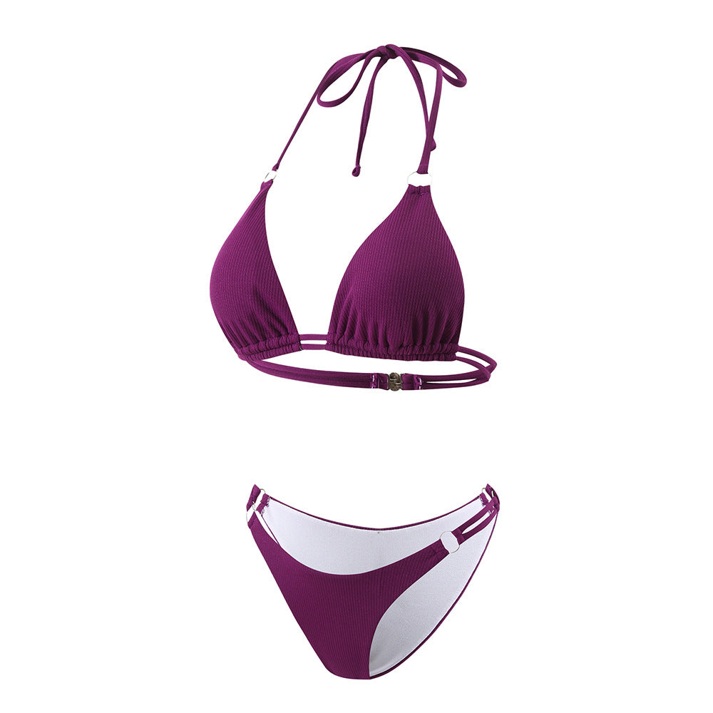Dame triangel-bikini med justerbar top og smalle stropper Stilla