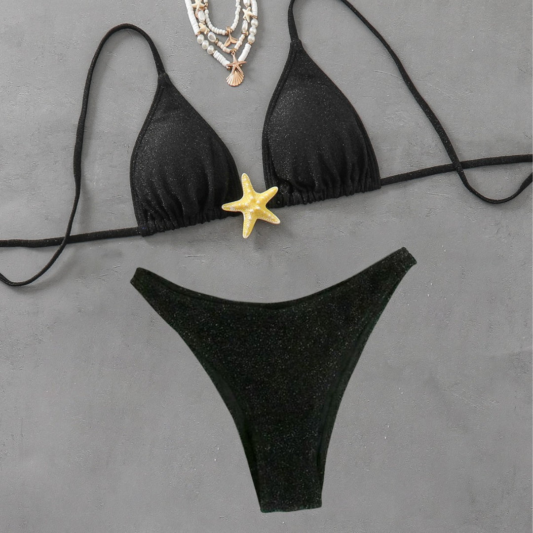 Dame Glinsende Triangel-Bikini-Sæt Stilla