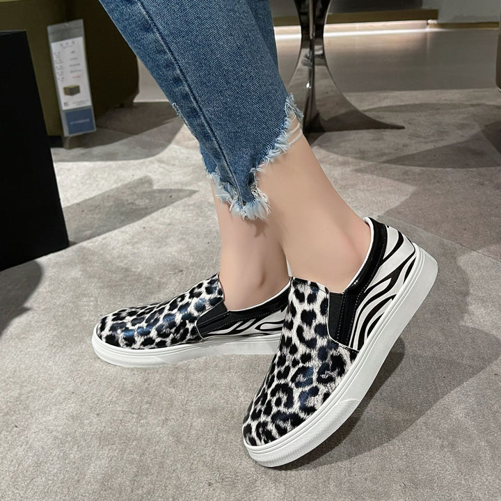 Dame mode Slip-On Sneakers i leopardmønster Stilla