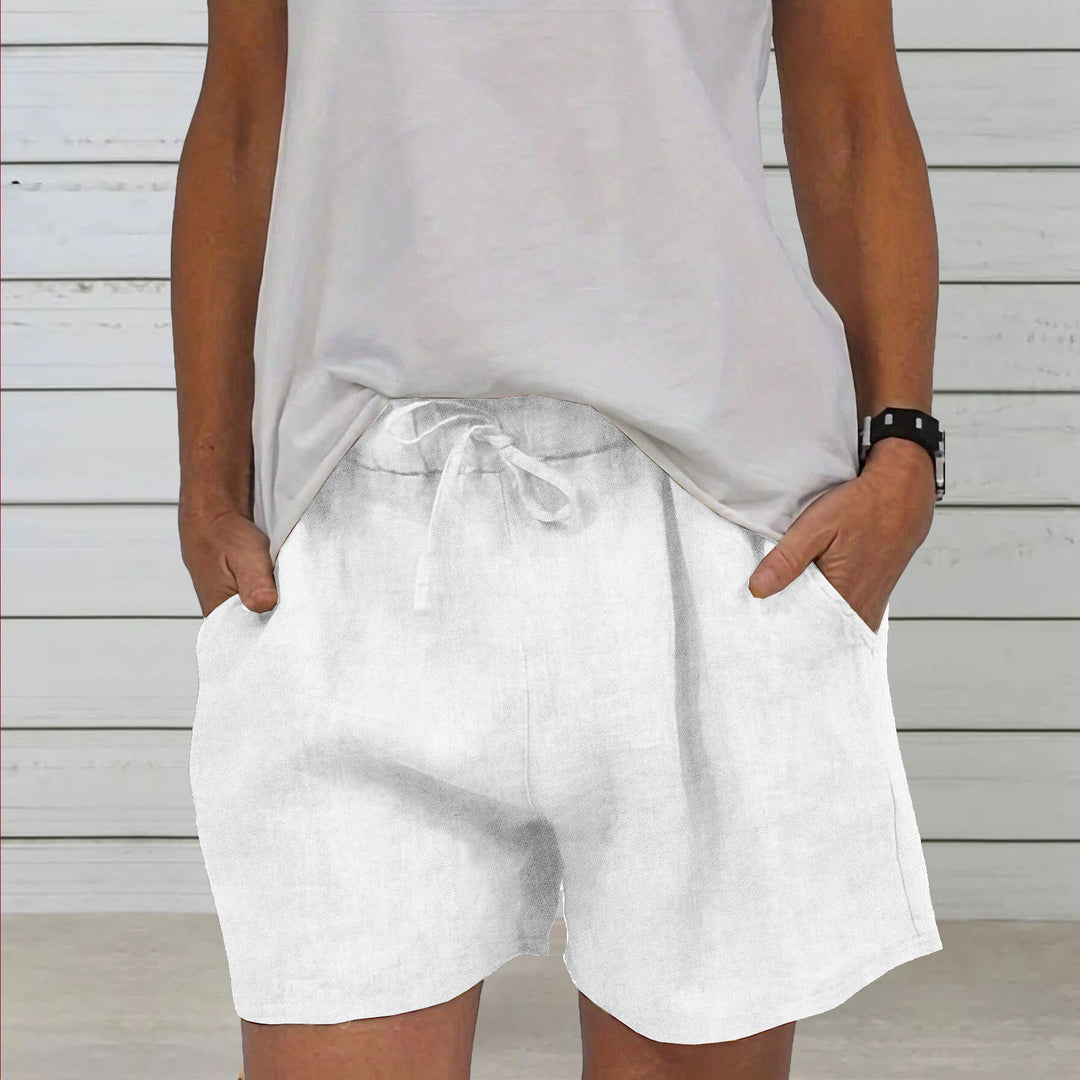Dame Fritids Linned Shorts Stilla