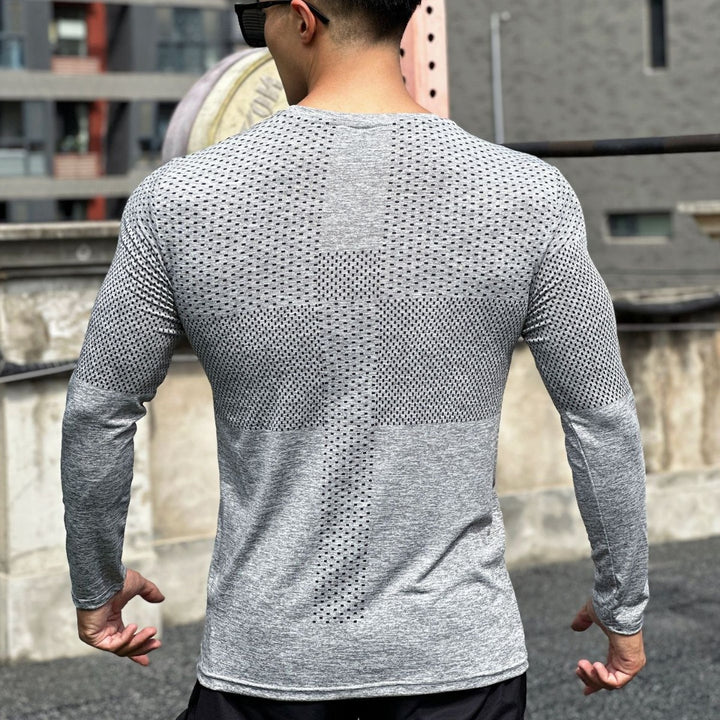 Herrer langærmet funktionsshirt med åndbar mesh-overflade Stilla