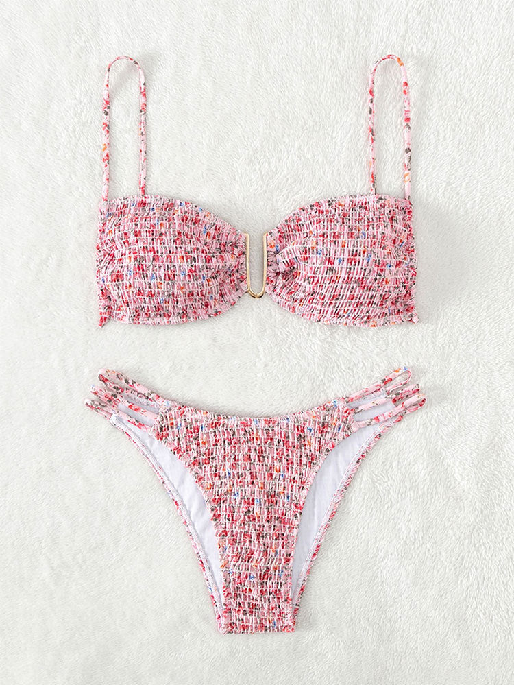 Dame Push-Up-Bikini-Sæt med raffineret rynkning Skovae