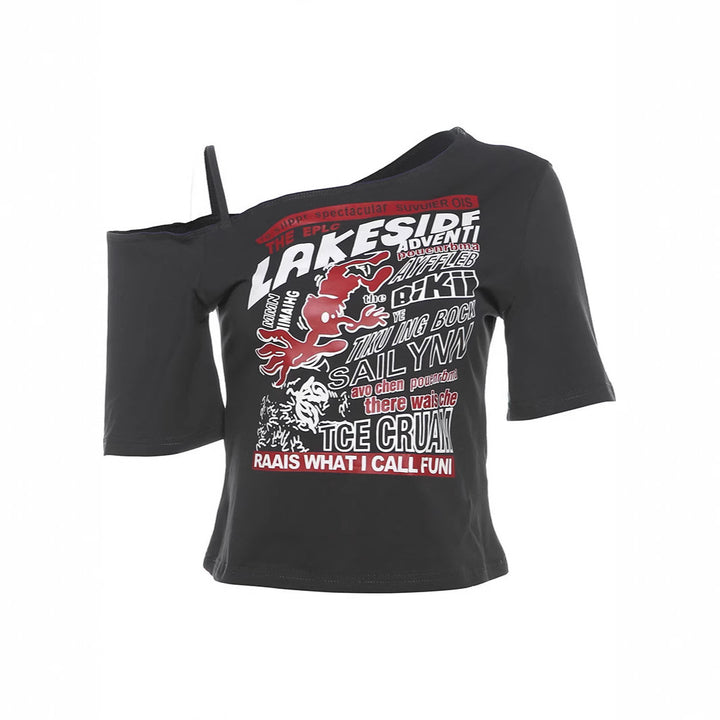 Dame Oversized T-Shirt med kreativ grafisk print og afslappet pasform Skovae