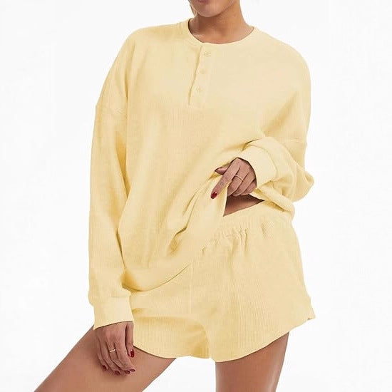 Kvinders afslappede oversized sweater og shorts sæt Stilla