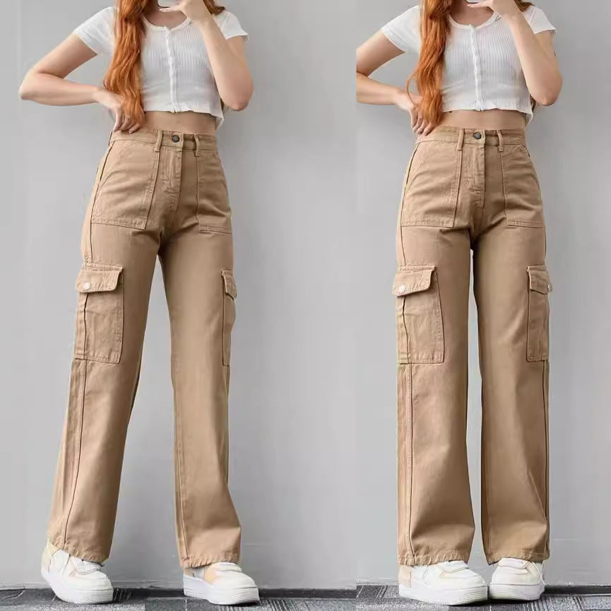 Dame Cargo-bukser i moderne High-Waist snit Stilla