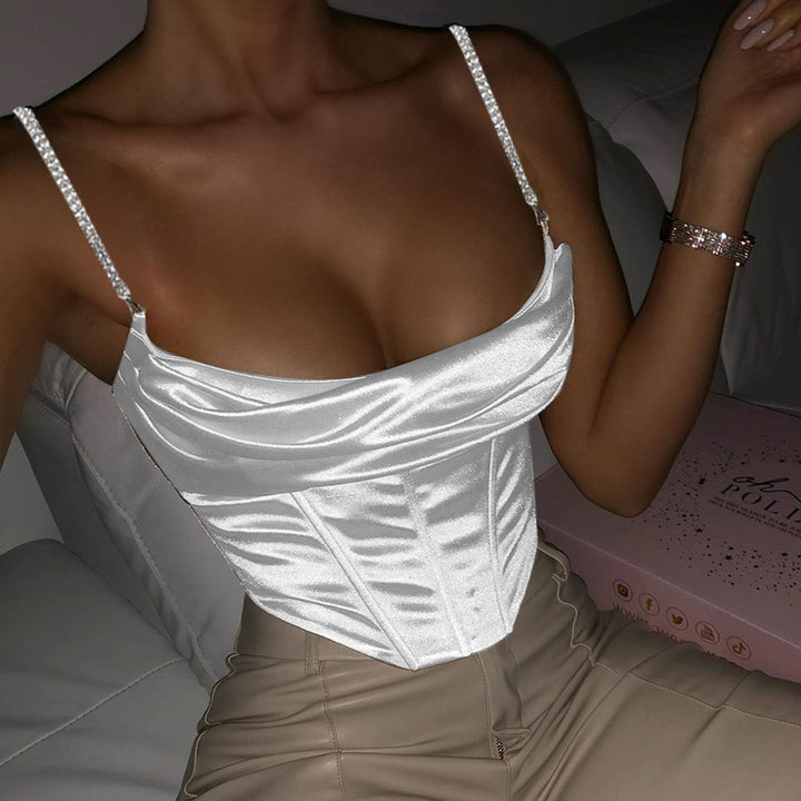 Dame Elegant Satin Korsetoverdel Stilla