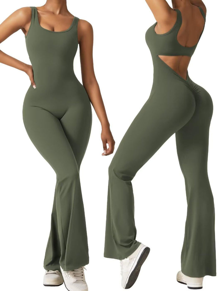 Dame Flydende Jumpsuit med Cut-Out-detaljer og bredt ben Stilla