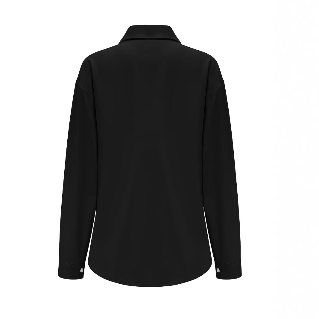 Dame Elegant Skjorte med praktiske brystlommer og let figursyet snit Stilla