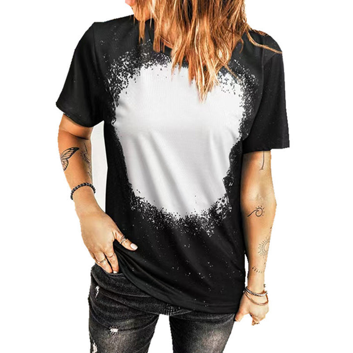 Dame T-shirt med kreativ farvegradient og unikt designtryk Stilla