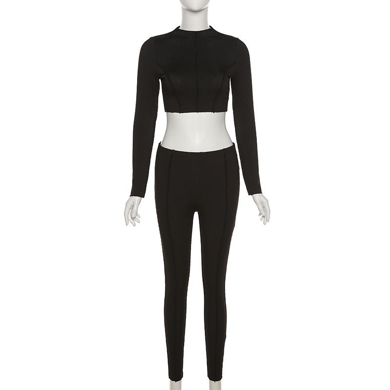 Damer Sport sæt med højhalset top og tætsiddende leggings Stilla