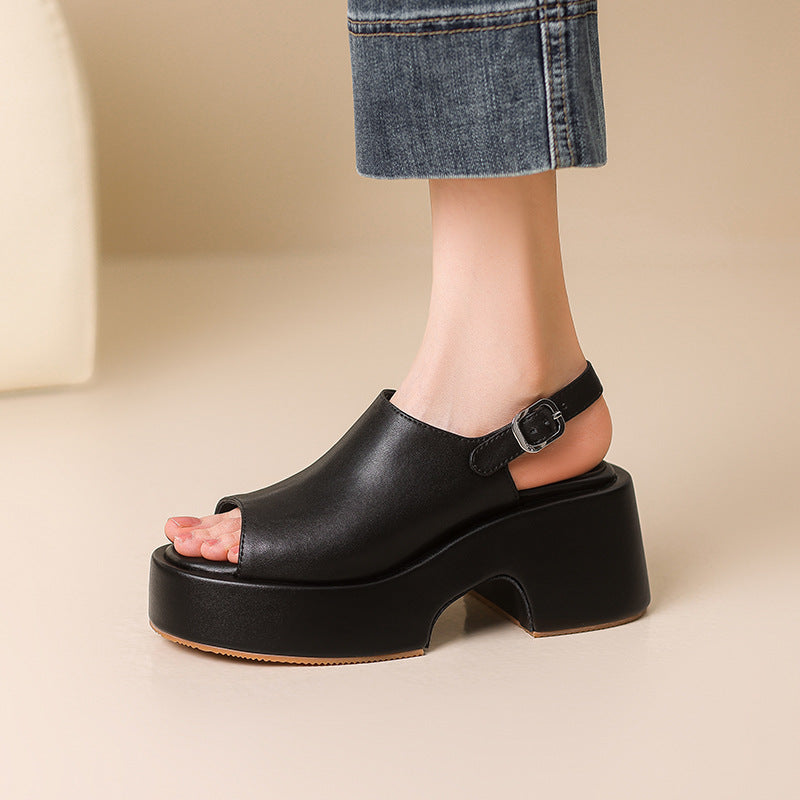 Femme Plattform Open-Toe Slingback Sandaler Stilla