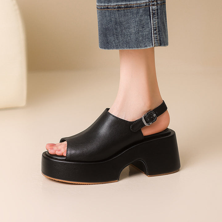 Femme Plattform Open-Toe Slingback Sandaler Stilla