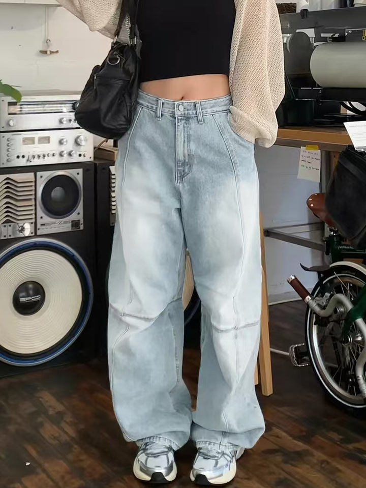 Dame Bredskårne højtaljede jeans med trendy design Stilla