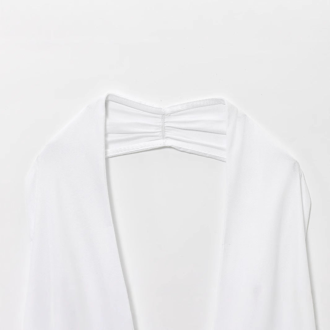 Dame Halter-Hals Knap-Op Kjole Stilla