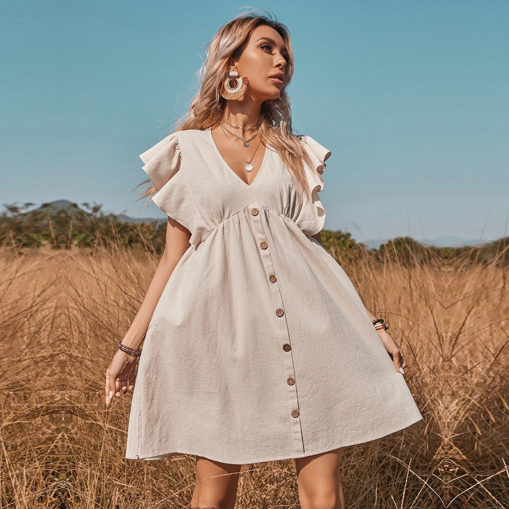 Stilla | Button-Down Stor Nederdel Pastoral Kjole