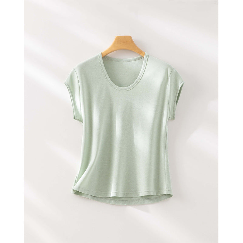 Femme Cap Sleeve Modal Blandingsmateriale Top Stilla