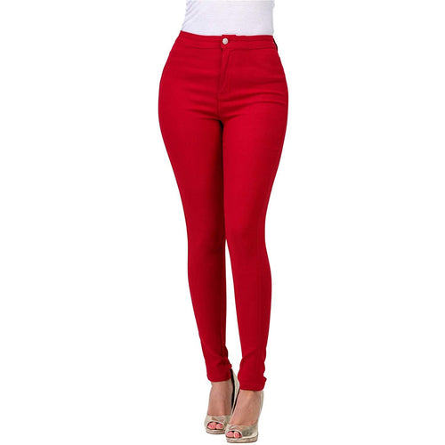 Dame højtskårne skinny jeans med elastisk stretch Skovae