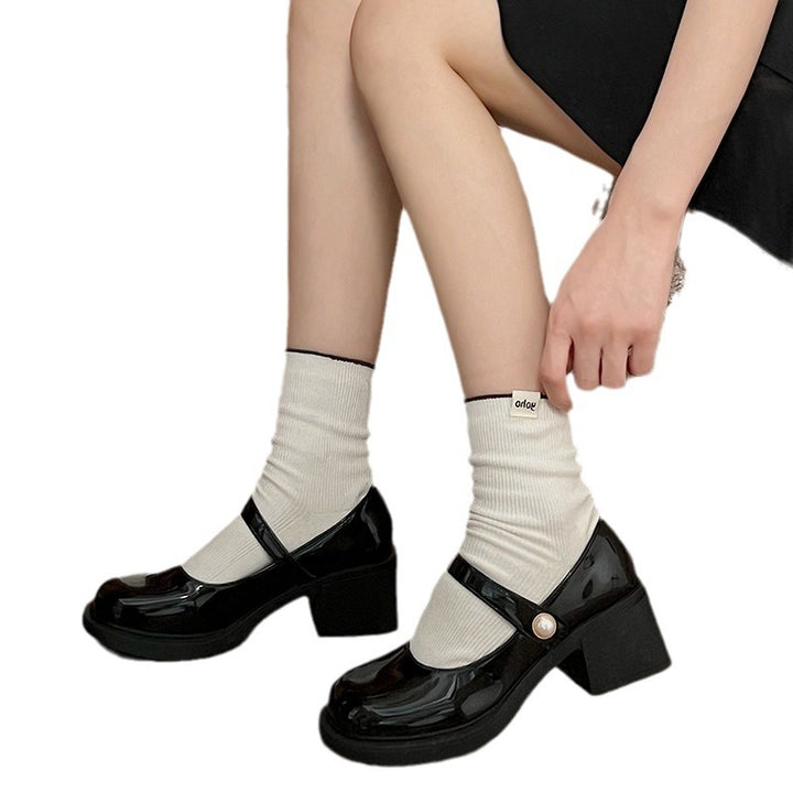 Damern Høj kvalitets Mary Jane Pumps med tyk sål og elegant rem Stilla