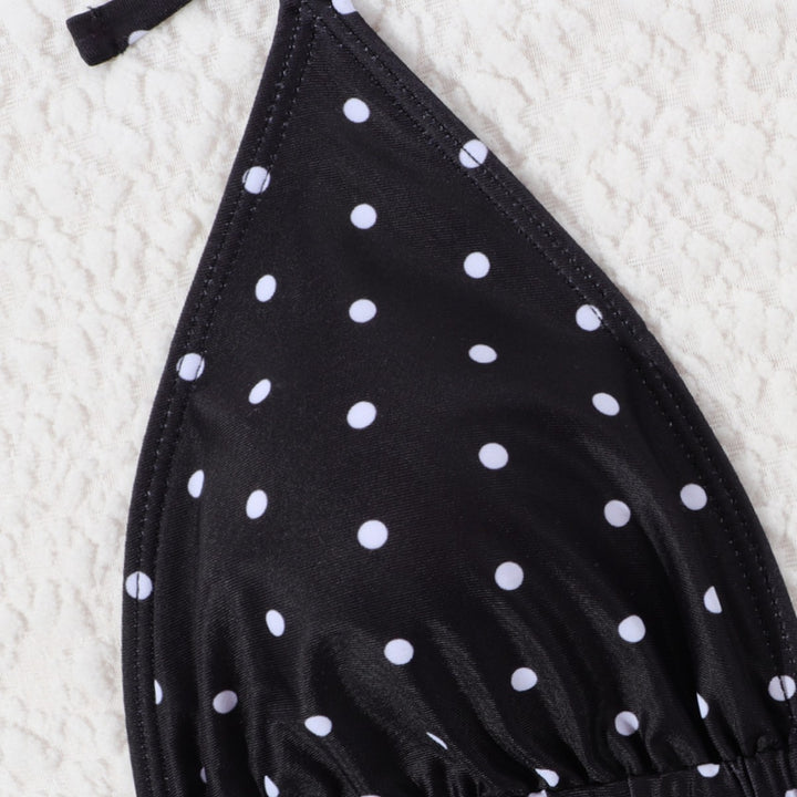 Dame Bikini-sæt med legende polka-dot mønster og justerbare stropper Skovae
