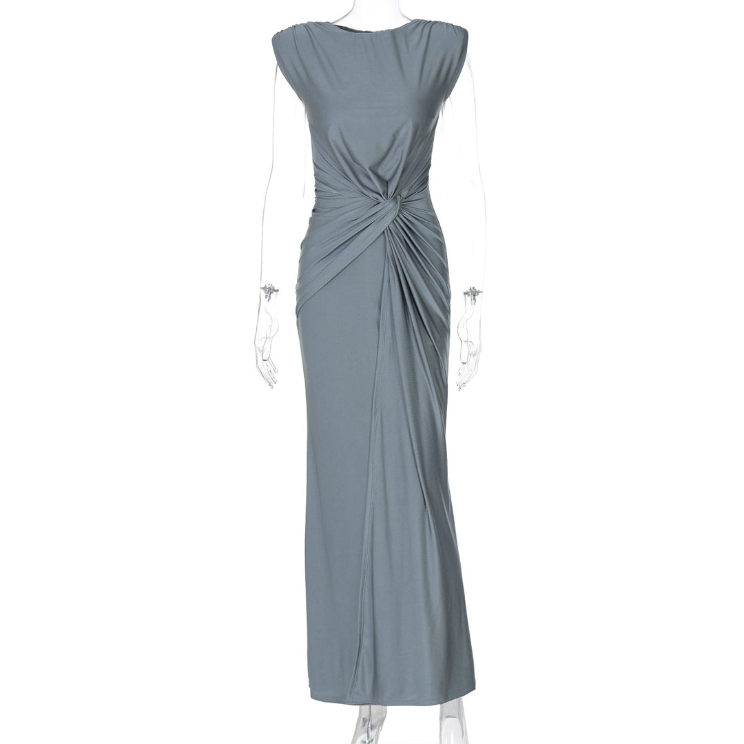 Damer Elegant Wrap Maxikjole med raffineret Draperingselement Skovae