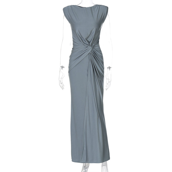 Damer Elegant Wrap Maxikjole med raffineret Draperingselement Skovae