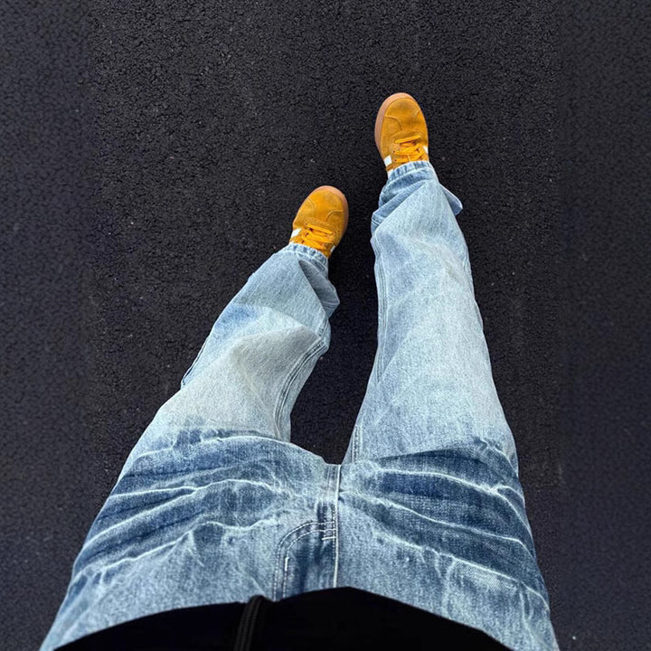 Herrer Løse Baggy-Jeans med moderne vaskeeffekt og behagelig snit Stilla