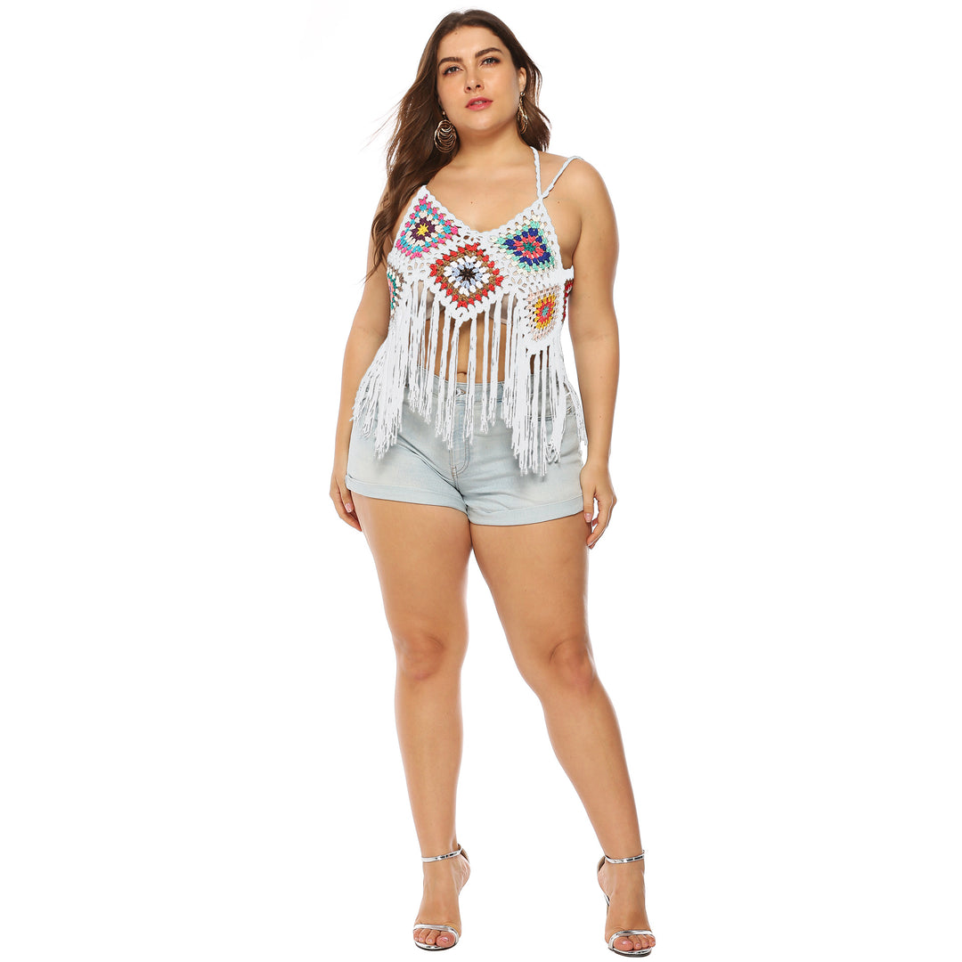 Frue Hækle-fringe-top Stilla 1750742947