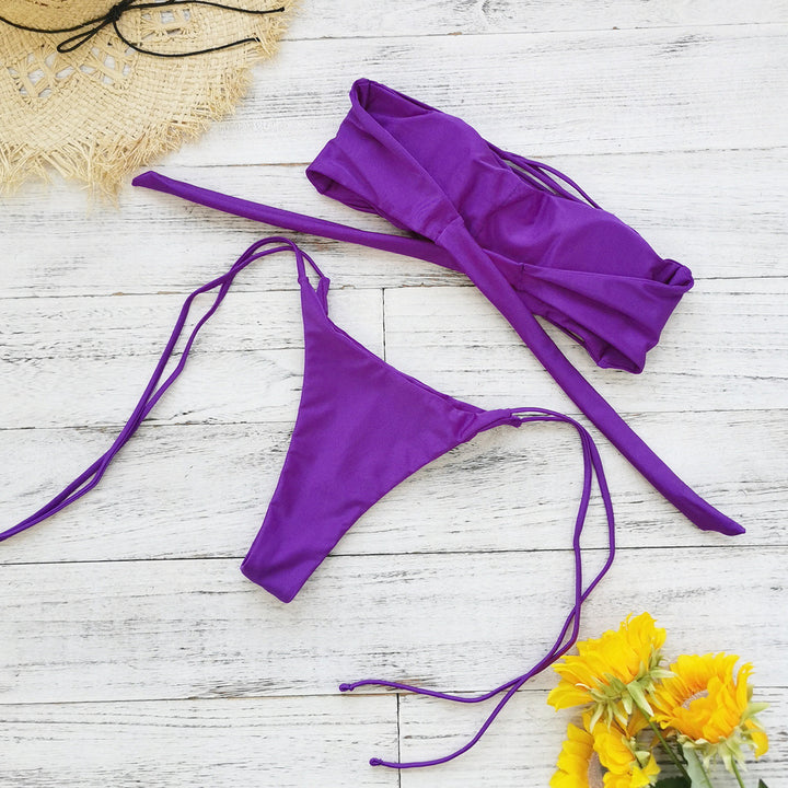 Dame bikini sæt med innovativt bånd-design og justerbare stropper Stilla
