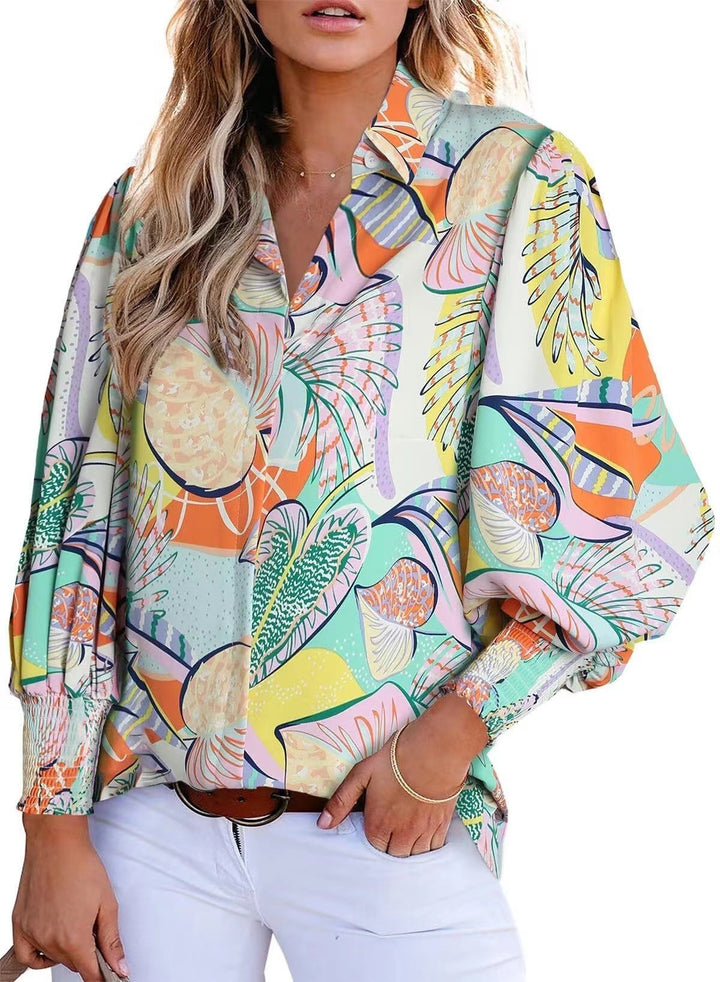 Dame Relaxed Fit Blomsterprint Top Stilla