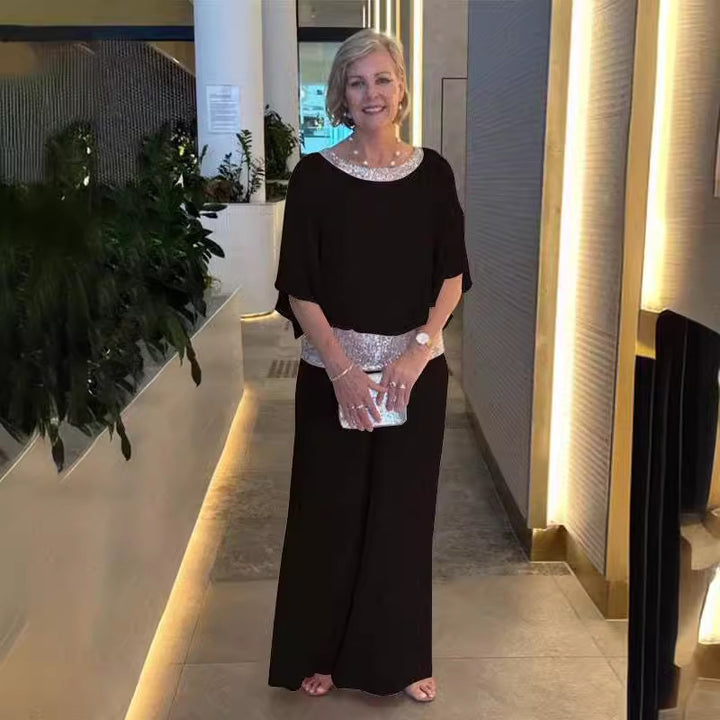 Dame Glamourøst Aften kjole med elegant Paillette-udsmykning Stilla