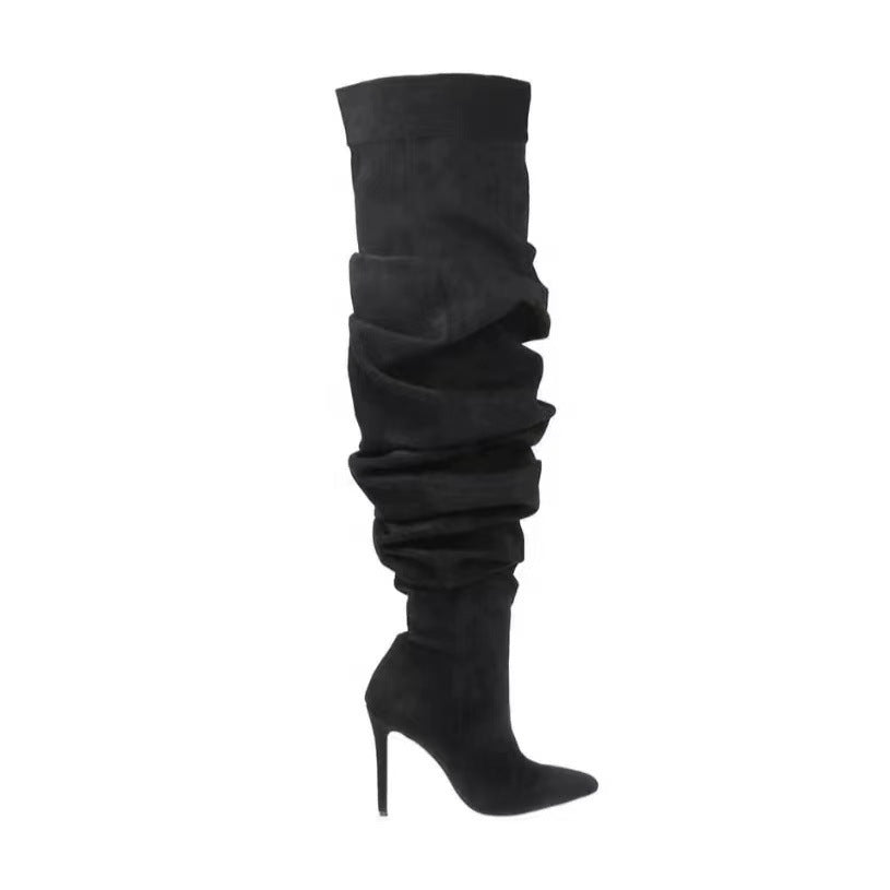 Femme Slouchy Over-knæ Stiletto Støvler Stilla