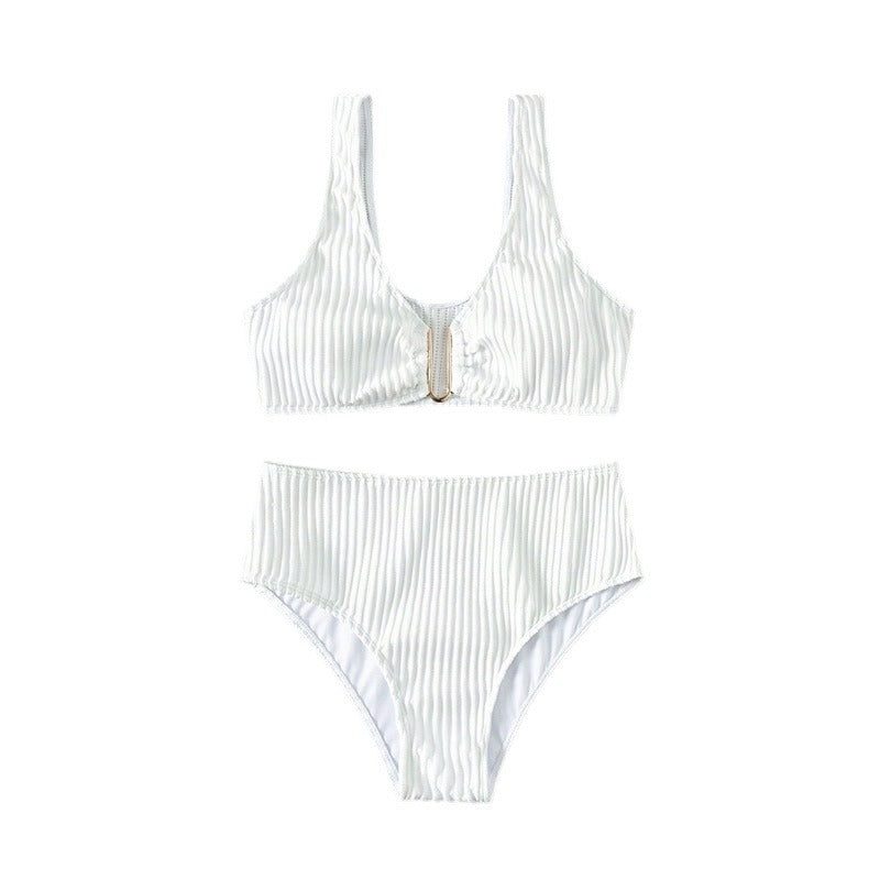 Dame Højskåret Bikini med dekorativ Clip Skovae