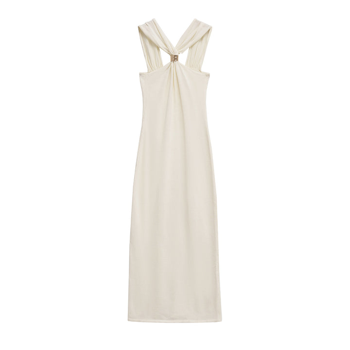 Femme Elegante Maxi Kjole med Unik Ryg Design Stilla
