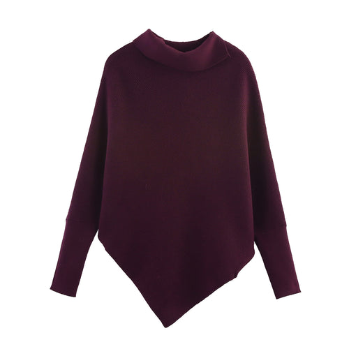Dame moderigtig oversized strik med elegant ståkrave Stilla