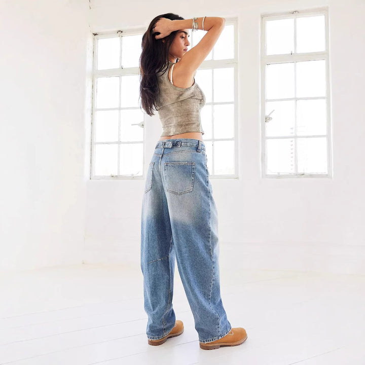 Dame Baggy-Jeans i Vintage-stil Stilla