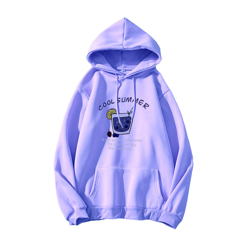 Kvinders hoodie med muntert sommermotiv Skovae