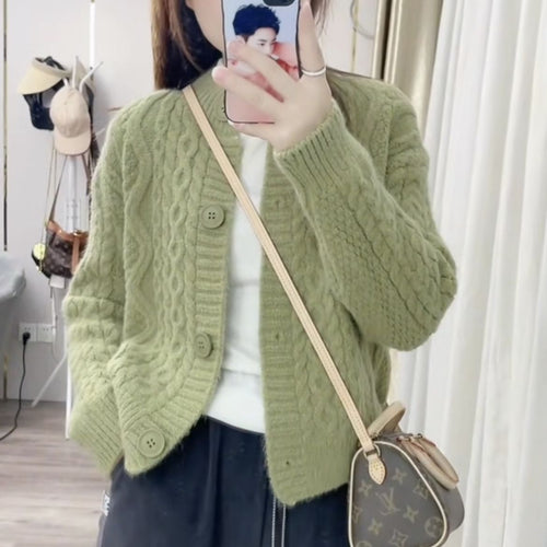 Dame Cozy Cardigan med Kabelmønster Stilla 1772285547