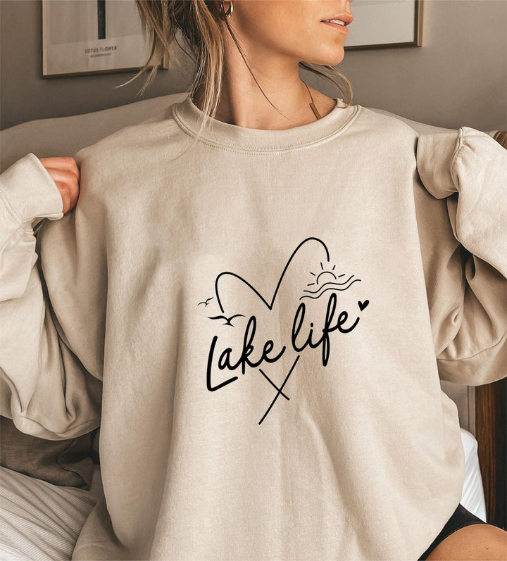 Kvinders sweatshirt med korte ærmer og hjerte motiv Stilla