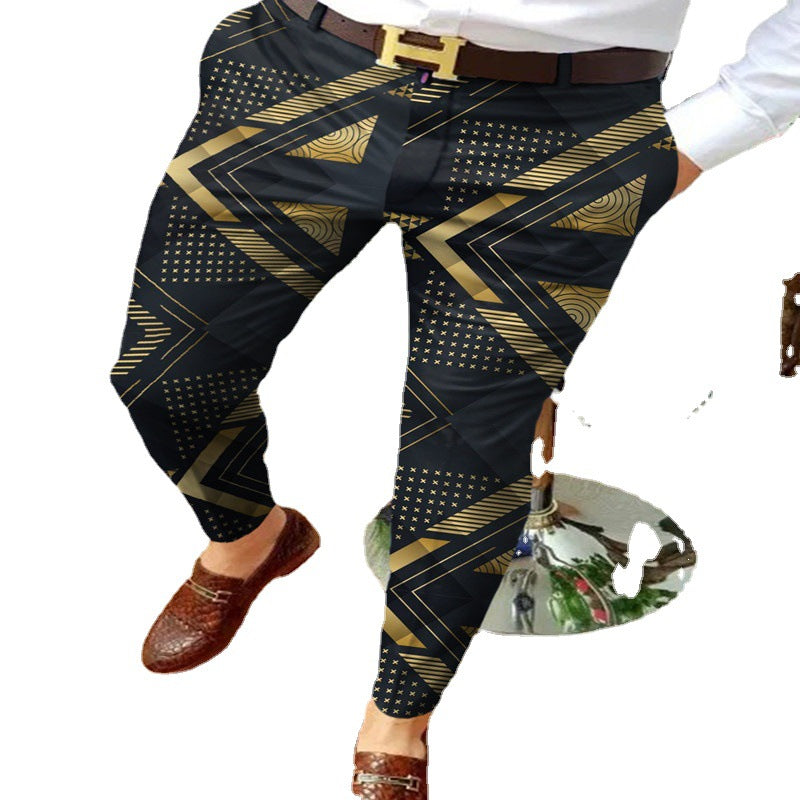 Herrer stilfulde geometriske print Slim Fit bukser Stilla