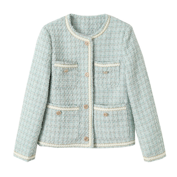Damer Elegant Boucle Jakke med Dekorative Knapper Stilla