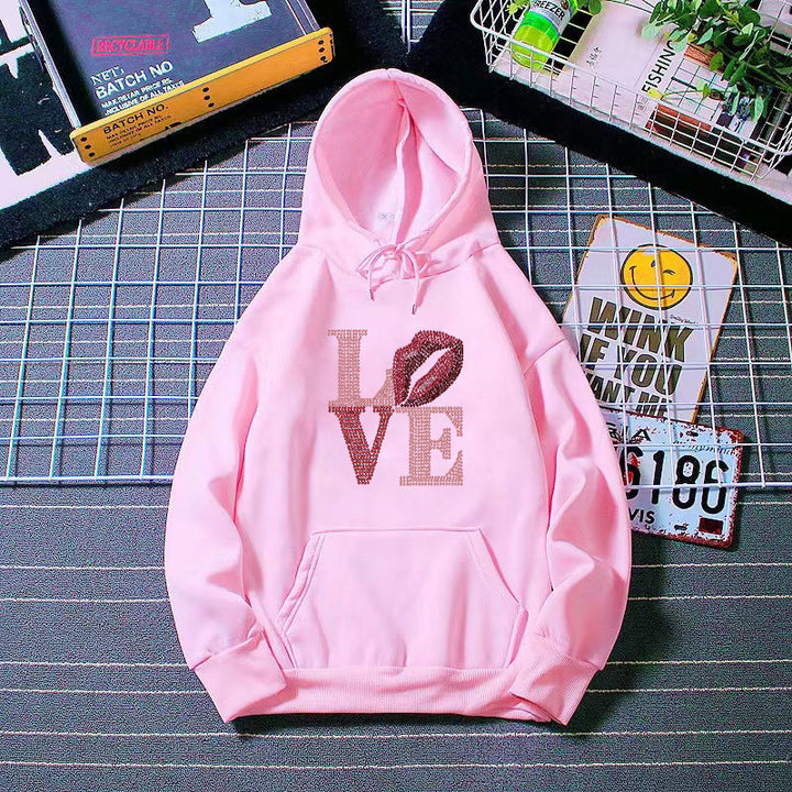 Kvinders hoodie med kreativ læbe-design Skovae
