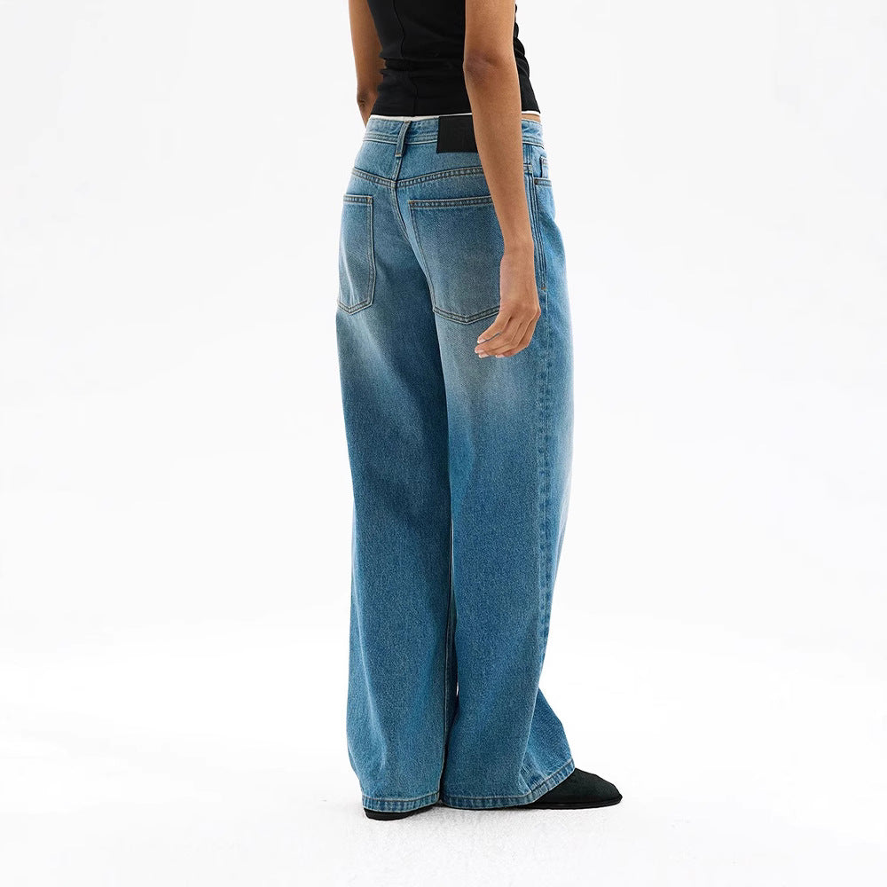 Damernes brede denim jeans i afslappet pasform Stilla