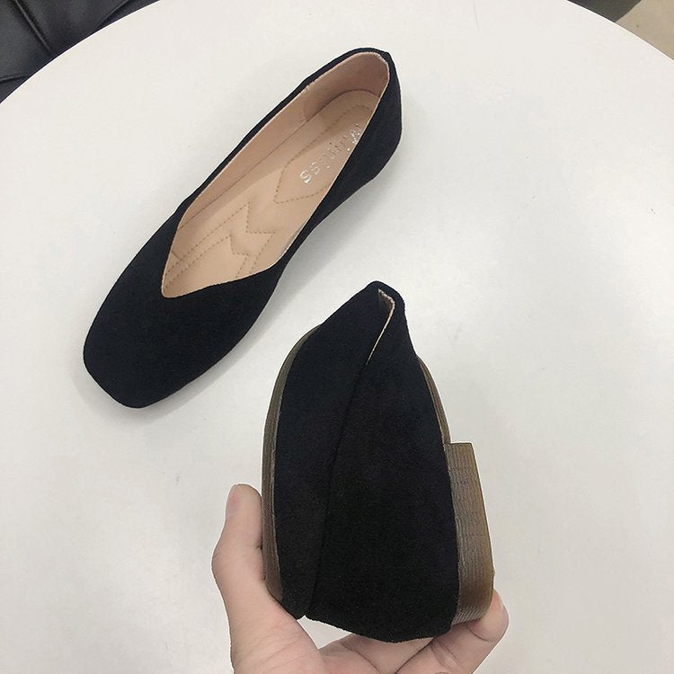 Dame ballerinaer med elegant firkantet hældesign Stilla