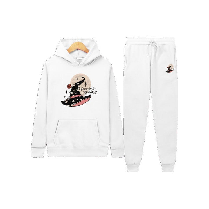 Dame Hoodie Sweatshirt og Joggingbukser Sæt med Cool Halloween Design Skovae
